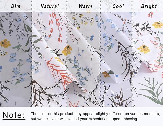 RUVANTI 100% Cotton Twin XL Sheet Sets, 3 Pieces, Soft & Breathable Percale Weave Bedding, Deep Pocket 16", Hotel Standard, Crisp Cool Feel, Durable, Perfect Size Floral Sheets, Aroma