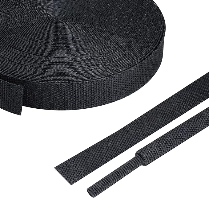 FOURUB 50% Woven Wire Loom Heat Shrink Braided Sleeving Shrinkable Fabric Cable Sleeve Braid Hose Covering Protection for Automotive Wire/Harness/Sheath (3/8"-42ft)