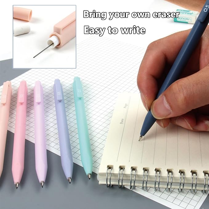 Ristpal 42 PCS Aesthetic School Supplies with Large Pencil Case, 12 Marker Pens with box, 5 Black Ink Gel Pens, 6 Mechanical Pencils Set, Sticky Notes, Complete Essentials Stationery Kit for Students
