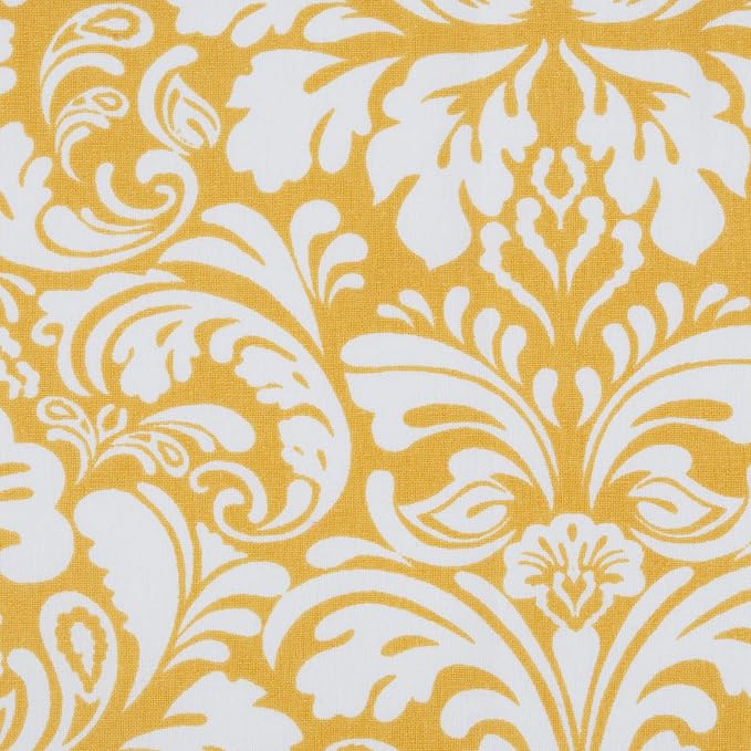 DII Cotton Dish Towel Set Damask Print, 18x28, Mustard, 2 Count