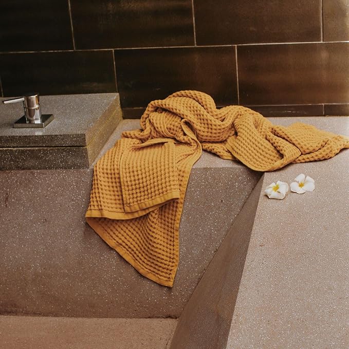 sea me at home Waffle Bath Sheet 100% Turkish Cotton - Large Bath Towel (34x67 Inches) Luxurious Spa Towel for Bath, Beach, or Pool Time