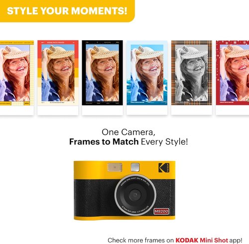 KODAK Mini Shot 2 ERA Instant Digital Camera & Photo Printer - 2-in-1 Portable, Bluetooth, Black | 38 Sheets Included