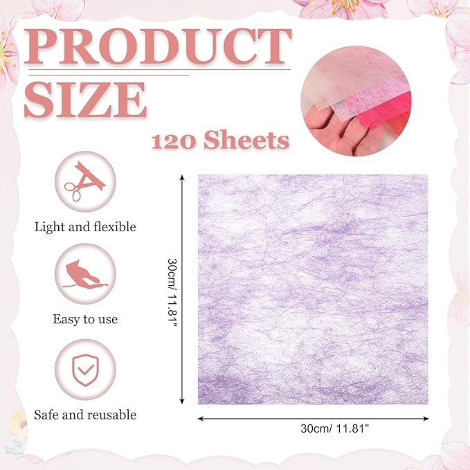 PATIKIL 11.8 inches Tissue Flower Wrapping Paper, 120 Sheets Waterproof Floral Bouquet Wraps Gift Packaging Tissue for Party Birthday Wedding Holiday Decorations Crafts, Purple