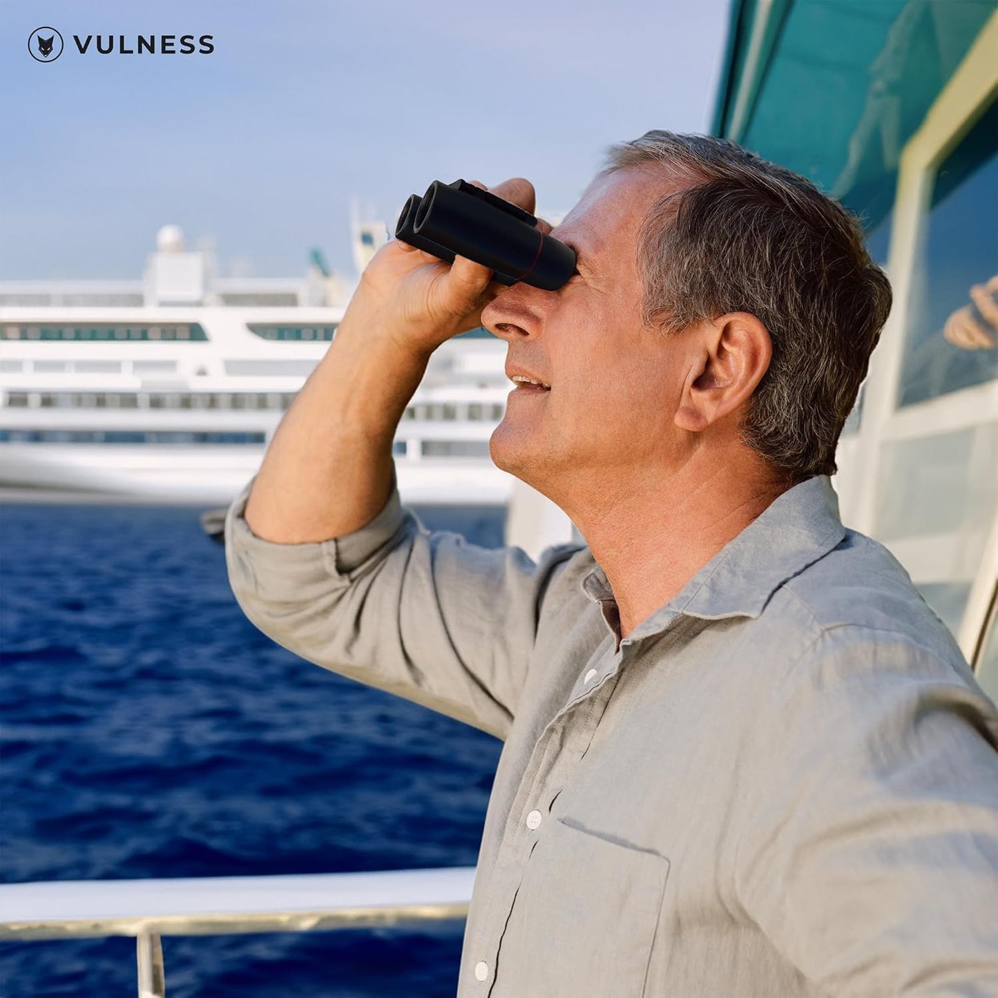 VULNESS Compact Travel Binoculars - High Powered 8X21 for Bird Watching & Outdoor Adventures (Black)