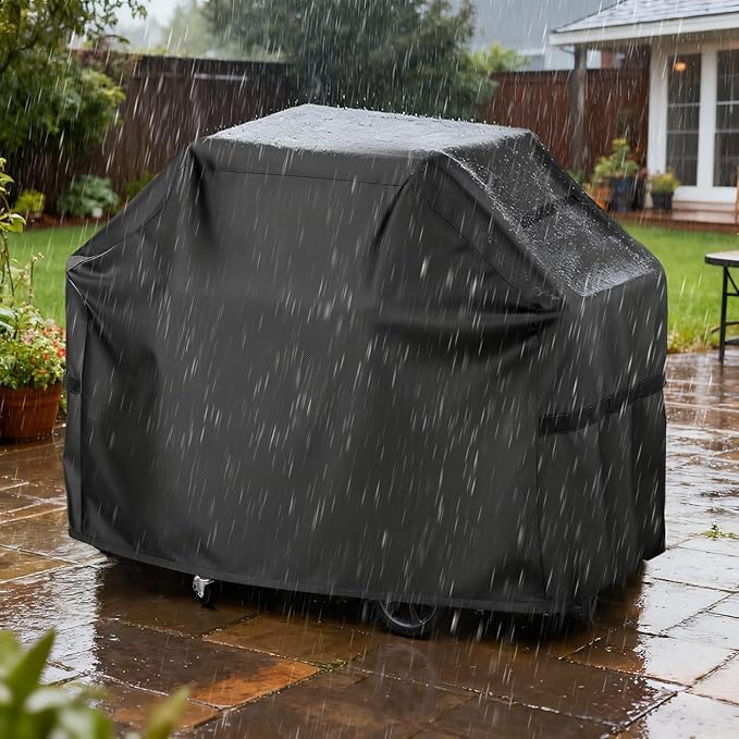 LBTING Grill Cover, 65-inch Heavy Duty 300D Oxford Waterproof Windproof UV Resistant BBQ Gas Grill Cover for Outdoor Barbecue Fit Most Brands Weber, Brinkmann, Char Broil, Holland