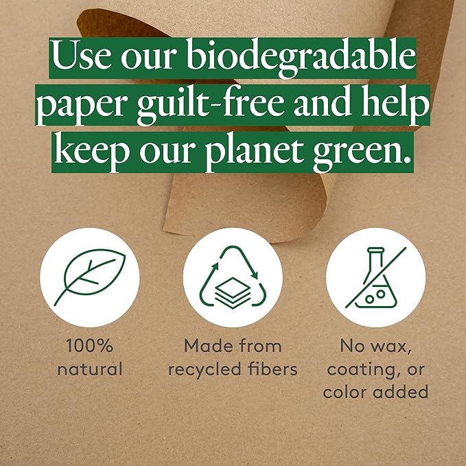 Craft Paper Roll, Bulletin Board Paper, 17.75 Inches x 1200 Inches Brown Paper Roll, Jumbo Butcher Paper Roll, Eco Friendly Kraft Paper Roll, Brown Wrapping Paper for Christmas Gifts, Shipping Paper
