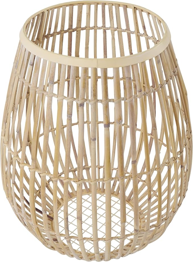 Deco 79 Bamboo Wood Handmade Decorative Vase Open Frame Round Centerpiece Vase, Flower Vase for Home Decoration 12" x 12" x 15", Brown