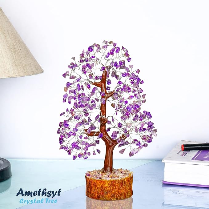 Amethyst Tree - Crystal Tree - Purple Crystal - Gemstone - Feng Shui Money Tree - Crystal Tree of Life - Crystal Bonsai Tree - Spiritual Tree - Crystal Decor - Chakra Tree - Good Luck Charm