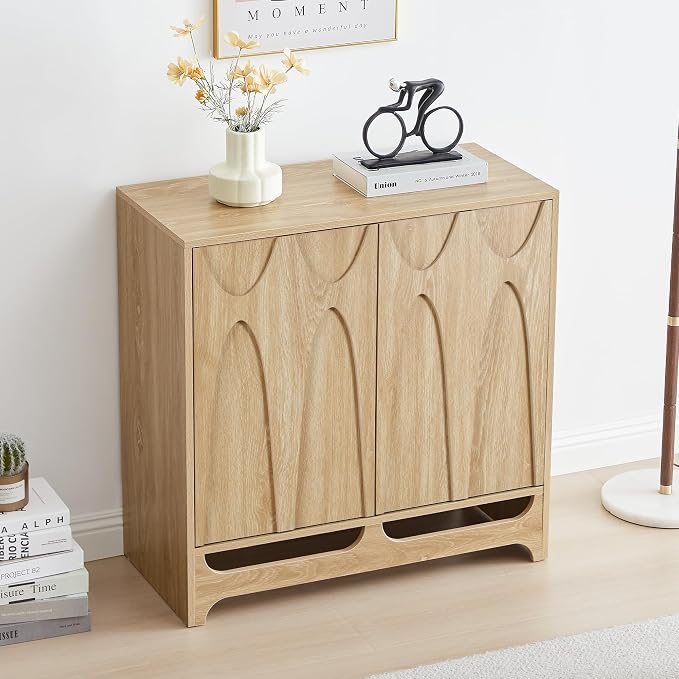 Bifins Sideboard Buffet Cabinet with Storage Set of 2, 63” Mid Century Modern Storage Cabinet with Adjustable Shelf and 4 Doors for Dining Room, Living Room,Entry