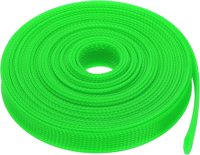 uxcell Expandable Sleeving,1 3/16-inch 25ft Cable Sleeve, Green