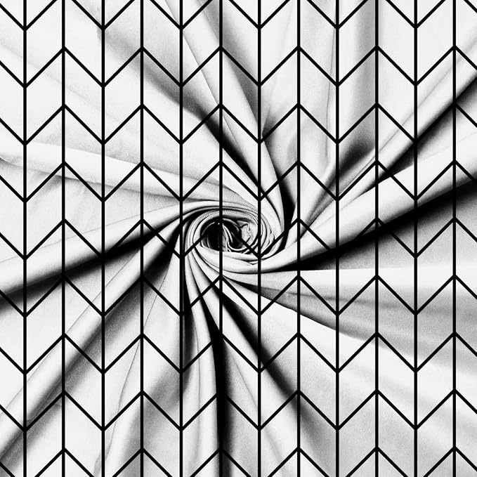 Boho Herringbone Shower Curtains Black White Zig Zag Geometric Bathroom Curtain Minimalist Abstract Polyester Shower Curtain Sets for Bathroom Extra Long 72x78 in with 12 Hooks