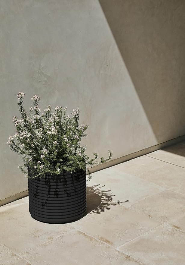 Veradek Mod Series 13" Short Planter for Patio & Backyard | Durable Plastic-Stone Material | Modern Décor for Plants & Flowers