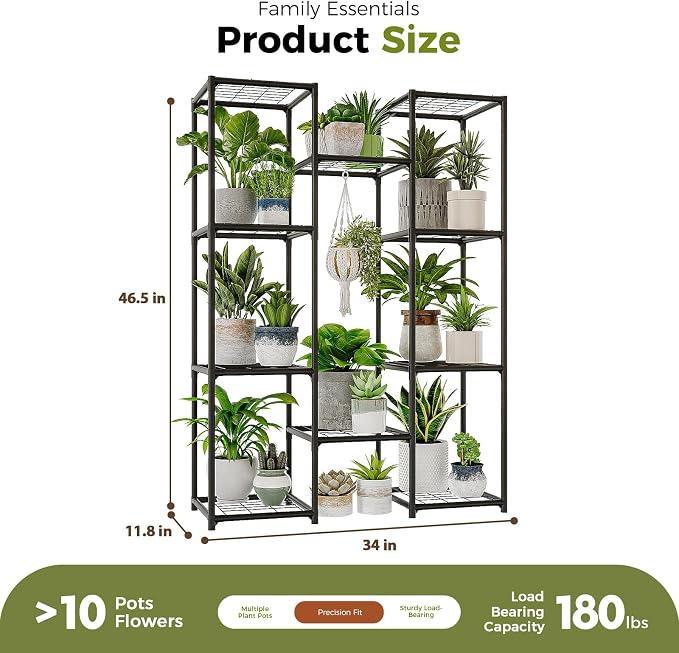 Bamworld Plant Stand Outdoor Metal Plant Shelf for Multiple Plants Large Plant Holder Waterproof for Garden Living Room Patio Morden Home Decor Gardening Gifts