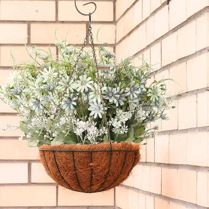 Artificial Flowers Wildflowers Silk Daisy Spring Fake Daisies Decoration Summer UV Resistant Colorful Mixed Bundles Faux Greenery Outdoor Plant Stem Filler for Home Decor Indoor Floral Arrangements