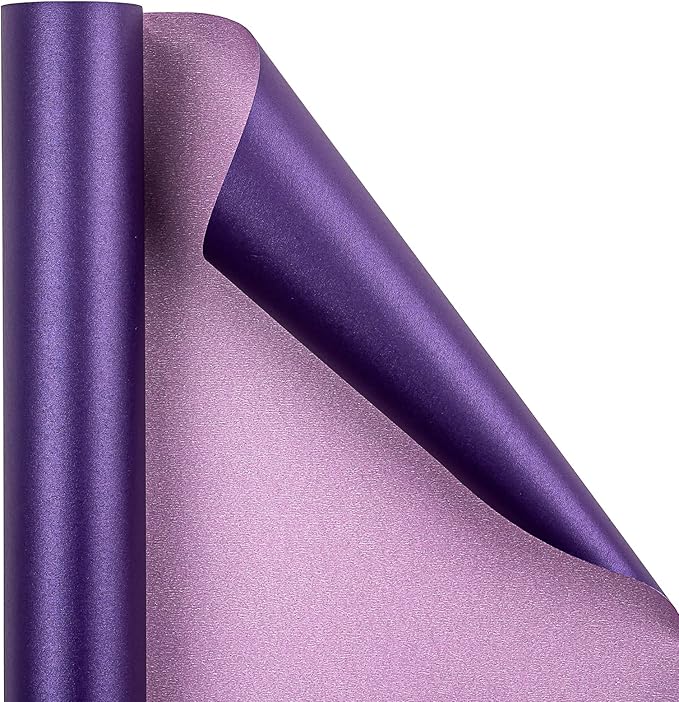 RUSPEPA Purple Matte Wrapping Paper - Solid Color Pearly - luster Paper Perfect for Wedding, Birthday, Christmas, Baby Shower -17 Inches X 32.8 Feet