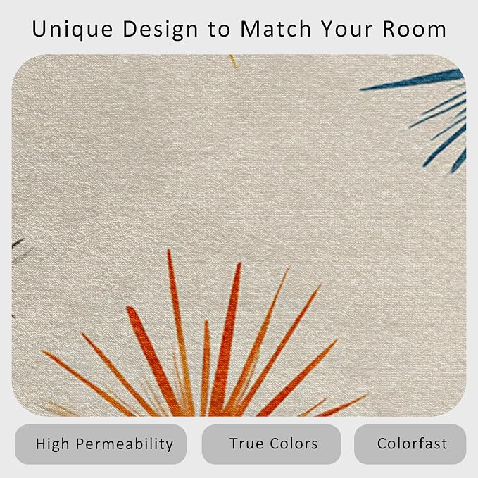 Mid Century Modern Rug Large 8x10 Starburst Atomic Retro 60s 70s Pattern Area Rugs for Living Room, Bedroom, Mid Century Home Decor Accessories Indoor Carpet, Non Slip & Machine Washable