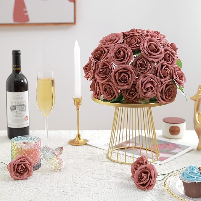 Artificial Flowers Combo, Fake Flowers for DIY Tables Centerpieces Baby Shower Bridal Shower Wedding Bouquet Arrangements Party Candle Holder Cake Decor Flower Home Decorations