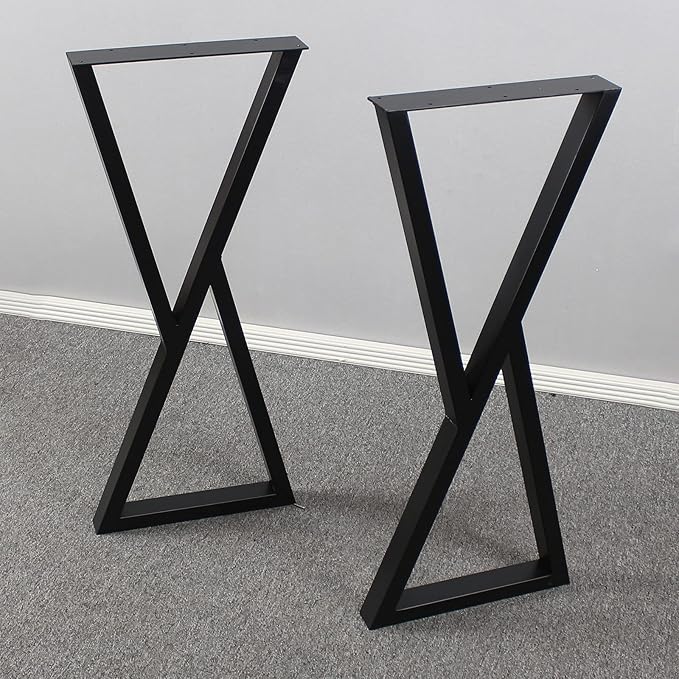 MBQQ Furniture Legs 35" Height 15" Wide Rustic Decory Triangle Shape Table Legs,Heavy Duty Metal Desk Legs,Dining Table Legs,Industrial Modern, DIY Iron Bench Legs