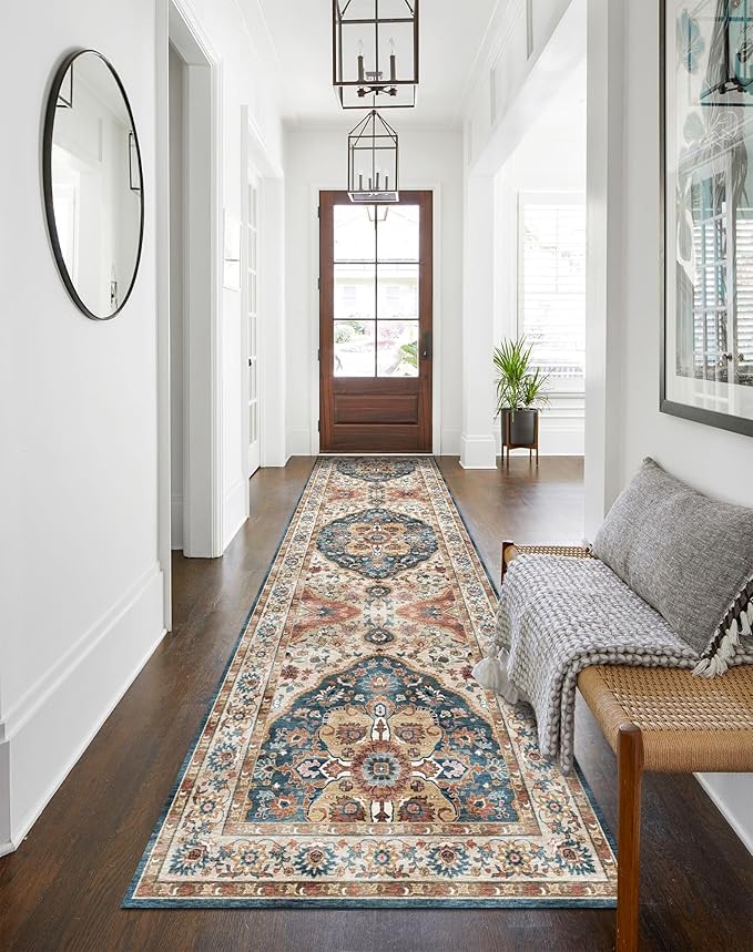 vivorug Runner Rug 2'x7' Vintage Washable Non-Slip Runners for Hallways Kitchen Entryway Laundry Room Carpet Hallway Runner Beige