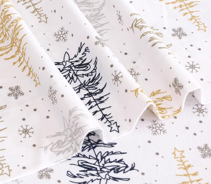 RUVANTI Flannel Sheets Twin Size - 100% Cotton Double Brushed Twin Sheets Set, Deep Pockets 16 Inches, All Seasons Breathable & Extra Soft Bed Sheets, Warm & Cozy, 3 Piece, Christmas Tree
