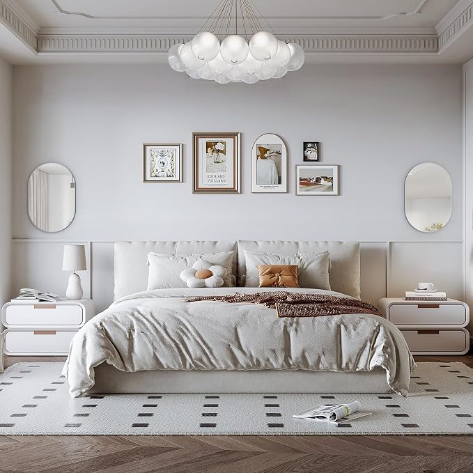Oval Bathroom Mirror Wall Vanity Oval Mirrors, 2 Pieces 20"x30" Silver Bathroom Mirrors for Over Sink Pill Mirrors Capsule Wall Mounted Mirror, Modern Mirror with Metal Frame for Wall Decor