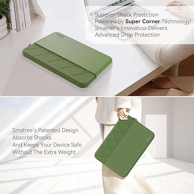 Smatree Laptop Sleeve for 16 inch MSI Summit E16 Flip Evo/E16 Flip, for Prestige 16 Studio A13V/16 Evo A13M, for Creator M16 HX/M16, for CreatorPro M16, for Crosshair 16, Case with Pocket,Green(E648G)