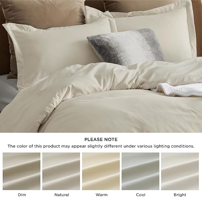 Bedsure Duvet Cover Oversized Queen Size - Soft Double Brushed Bedding Set for Kids & Adults, Zipper Closure, 3 Pieces, Includes 1 Duvet Cover (98"x98") & 2 Pillow Shams, NO Comforter, Linen