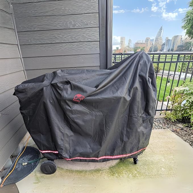 Turtle Life Pellet Grill Cover, Heavy Duty All Weather Protection Wood Pellet Smoker Barbecue Cover for Pit Boss 820&850 Series Z Grill 700, Black, 58" Wx27”Dx46.5”H