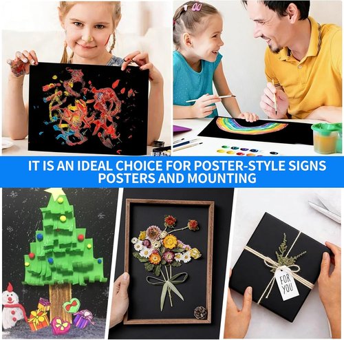 Black Poster Board by [Brand Name] - Heavyweight 24x36 Inches | 30 Pack Bulk for School & Craft Projects