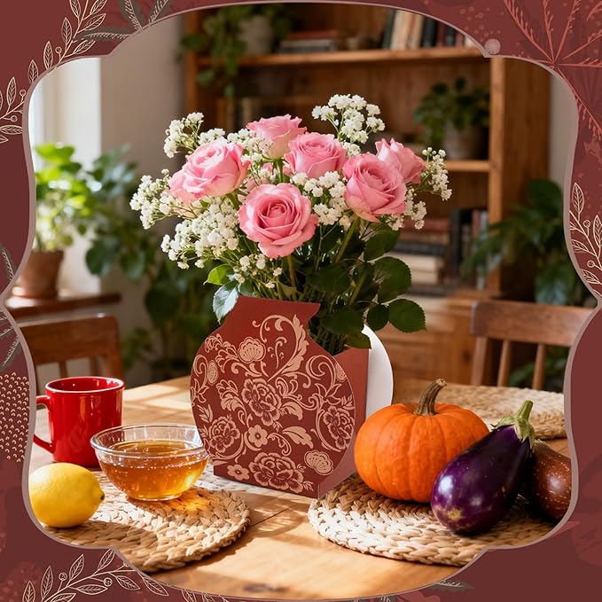 12 Pcs Platos De Barro Mexicanos Cielito Lindo Paper Flower Vase Centerpiece Party Decor Mexican Gift Boxes Terracotta Clay Pottery Cinco De Mayo Table Decoration(Brown)