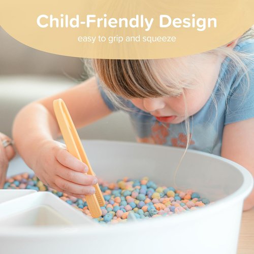 Inspire My Play Coral Silicone Mini Tongs for Kids - Fine Motor Skills Development | Toddler Sensory Toy