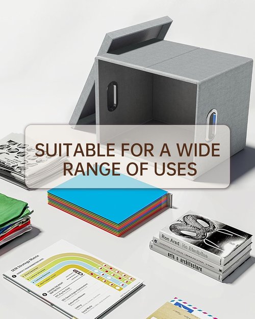 File Storage Organizer by [Brand Name] - Portable Filing Box with Lid for Letter/Legal Documents - Gray | 2 Pack