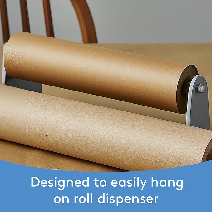 Craft Paper Roll, Bulletin Board Paper, 17.75 Inches x 1800 Inches Brown Paper Roll, Jumbo Butcher Paper Roll, Eco Friendly Kraft Paper Roll, Brown Wrapping Paper for Christmas Gifts, Shipping Paper