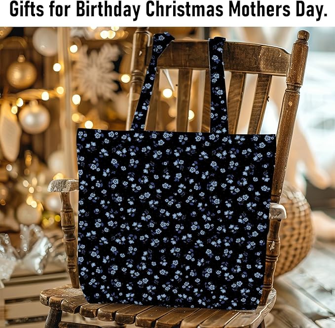 Decohim Multiple Packs Floral Japanese Print Canvas Tote Bag Reusable Grocery Bags Gifts for Women Girls Birthday Christmas