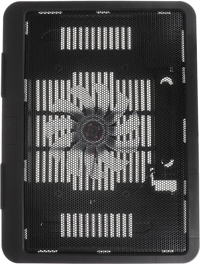 HOMSFOU Silent Laptop Cooling Fan Pad with Anti-Slip Plastic Bracket, Notebook Cooler Stand for Desk Use, Black Laptop Riser Holder Compatible with Tablets and Computers