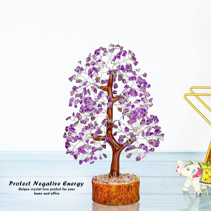 Amethyst Tree - Crystal Tree - Purple Crystal - Gemstone - Feng Shui Money Tree - Crystal Tree of Life - Crystal Bonsai Tree - Spiritual Tree - Crystal Decor - Chakra Tree - Good Luck Charm