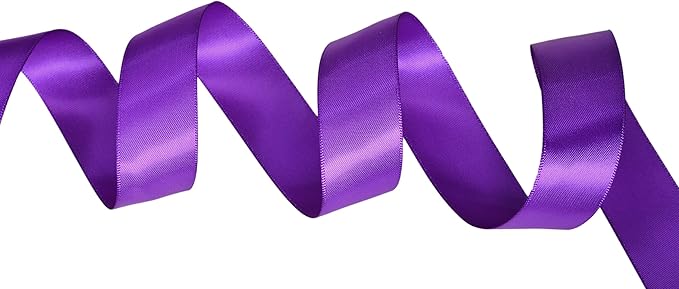 YAMA Double Face Satin Ribbon - 1 inch 25 Yards for Gift Package Wrapping,Floral Design,Hair Accessories,Crafting,Sewing,Wedding Decor, Purple