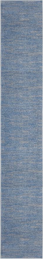 Nourison Home Nourison Essentials Blue Grey 2'2" x 20' Area Rug - Easy Clean, Non Shedding, Bed Room, Living Room, Dining Room, Kitchen (20' Runner)
