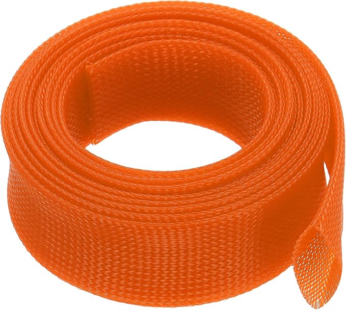 uxcell Expandable Sleeving,2 3/8-inch 10ft Cable Sleeve, Orange