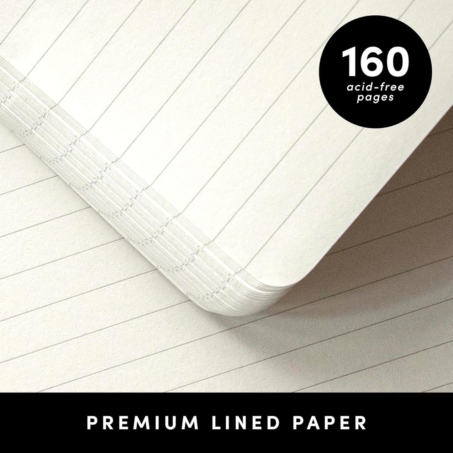 **Paperage Lined Journal Notebook - Medium 5.6" x 8" Cognac | 160 Pages with 100 GSM Thick Paper**
