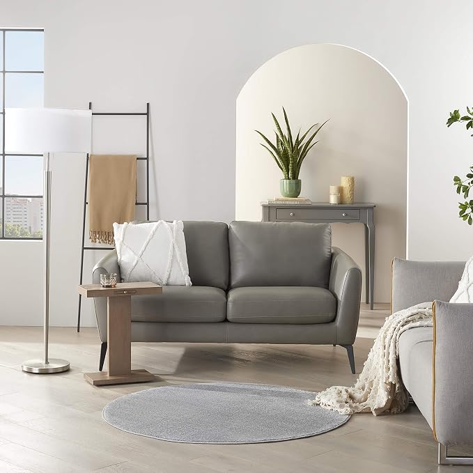 Nourison Home Nourison Essentials Silver Grey 4' x Round Area Rug - Easy Clean, Non Shedding, Bed Room, Living Room, Dining Room, Kitchen (4' x Round)