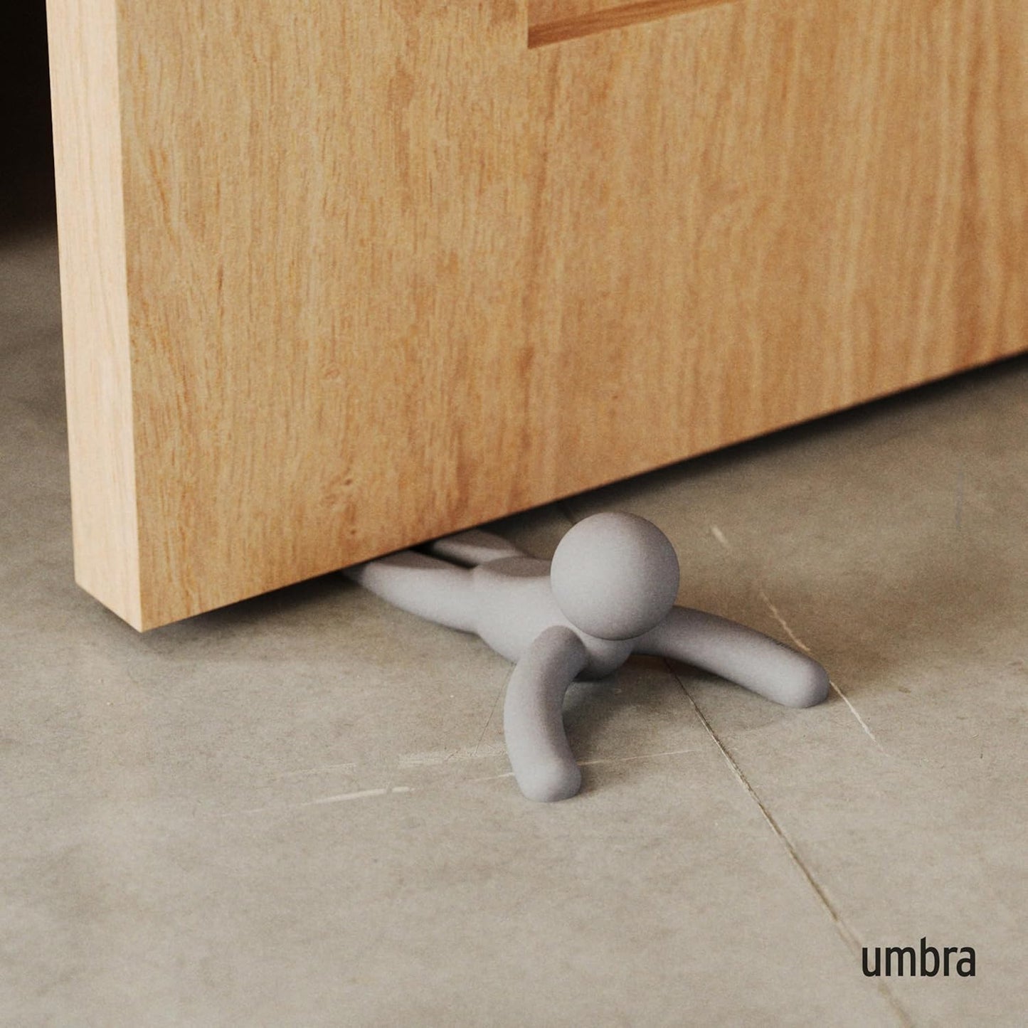 Umbra Buddy Door Stop - Heavy-Duty, Flexible Design with Soft-Touch Finish - Grey, 2-Pack