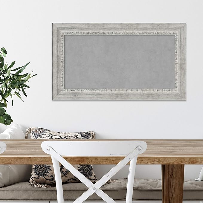 Amanti Art White Framed Magnetic Board 16x28 Small Vision Board for use with Magnets, 100% Metal Sheet to Display Items as Office Decor or for Home Organization in mudroom, Kitchen or Kids Room