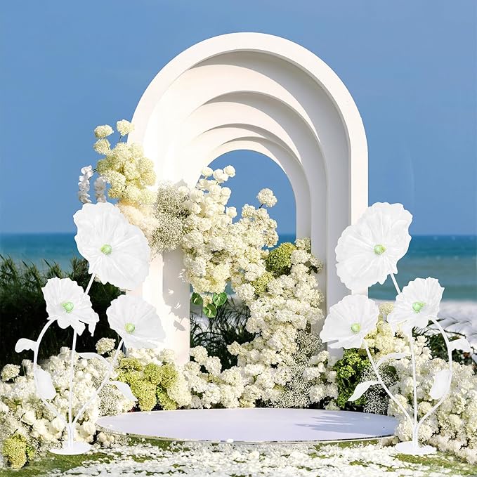 White Giant Flowers - 5.58ft Huge Floral Decorations Silk Durable Large Flowers for Christmas Wedding Classroom Decoration Birthday Party Baby Shower Beautify Room-White
