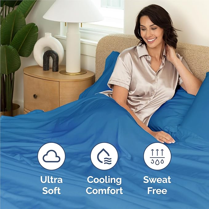 King Size 4 Piece Sheet Set - Comfy Breathable & Cooling Bed Sheets Set - Hotel Luxury Bedding for Women, Men, Kids, Teens, Boys & Girls - Deep Pockets, Soft and Wrinkle Free - Oeko-Tex - Royal Blue