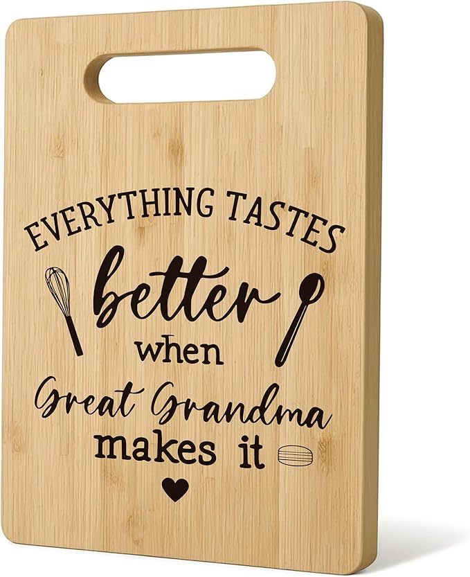 Great Grandma Gifts Cutting Board, Mother's Day Kitchen Gifts for Mom from Daughters Sons Kids, Great Grandma Decorative Bamboo Cutting Board For Kitchen