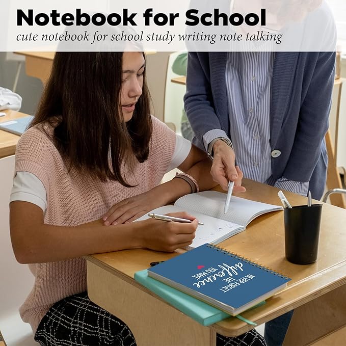 DSHFG Navy Blue Notebook Journal for Women Employees Gifts, Notebooks for Work Office Supplies, Appreciation Gifts Thank You Gift, Spiral Notebook, Never Forget The Difference You Make, 5.5x8.3