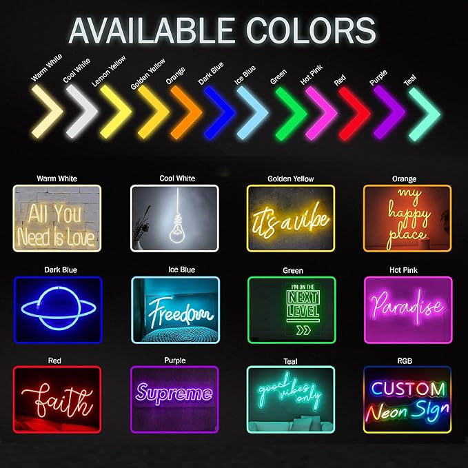 Custom Neon Sign Customizable LED Light for Wall Decor, Personalized Neon Sign for Bedoom Birthday Party Girl Boy Gift Name Logo Light up Sign Bar Home Business Shop