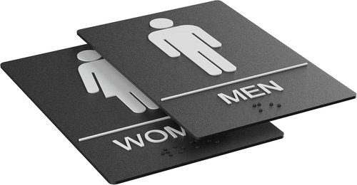 Restroom Sign for Business by [Brand Name] - ADA Compliant with Braille - 9” x 6” - Ideal for Office & Public Spaces