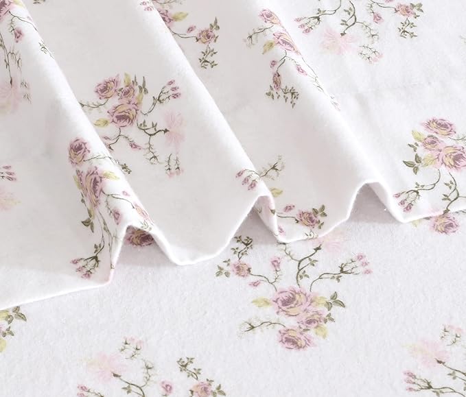 RUVANTI Flannel Sheets King Size - 100% Cotton Brushed King Size Sheets Set - Deep Pockets 16 Inches Bed Sheets - All Seasons Breathable & Extra Soft - Warm & Cozy, 4 Piece, Sovenir